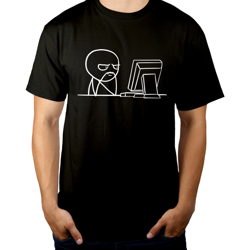 Komputer Mem - Męska Koszulka Czarna