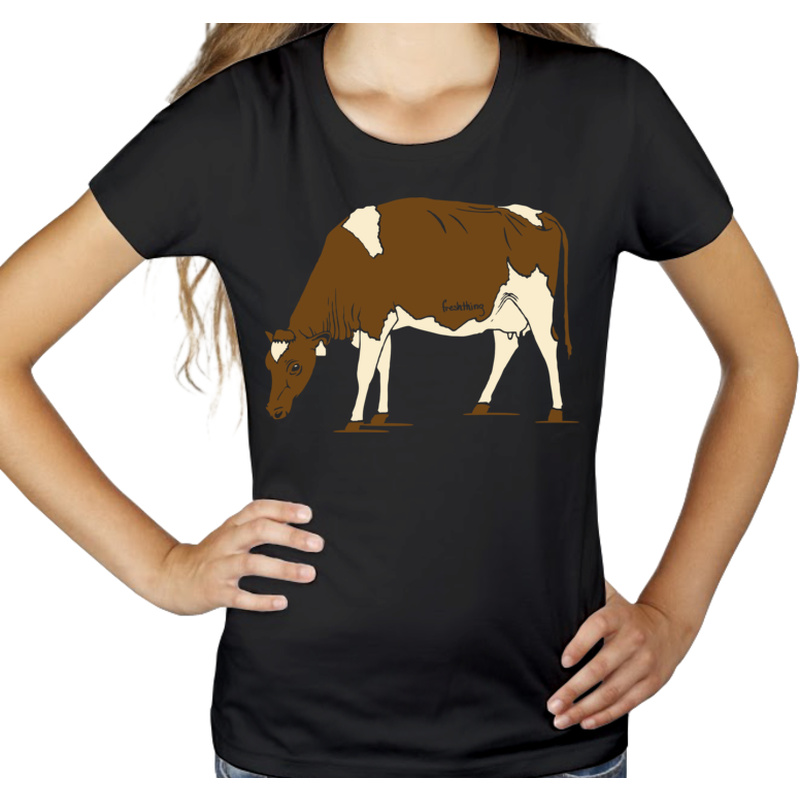 Krowa - Damska Koszulka Czarna