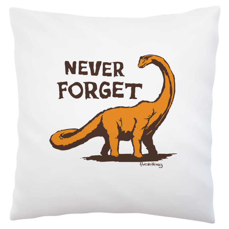 Never Forget Dinozaur - Poduszka Biała