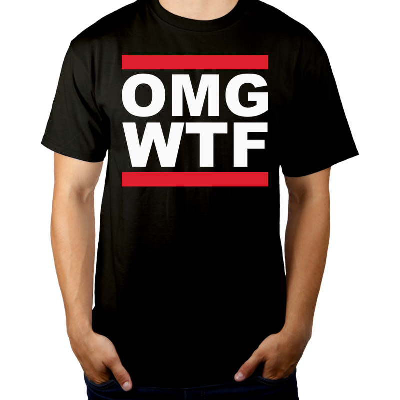 Omg Wtf - Męska Koszulka Czarna