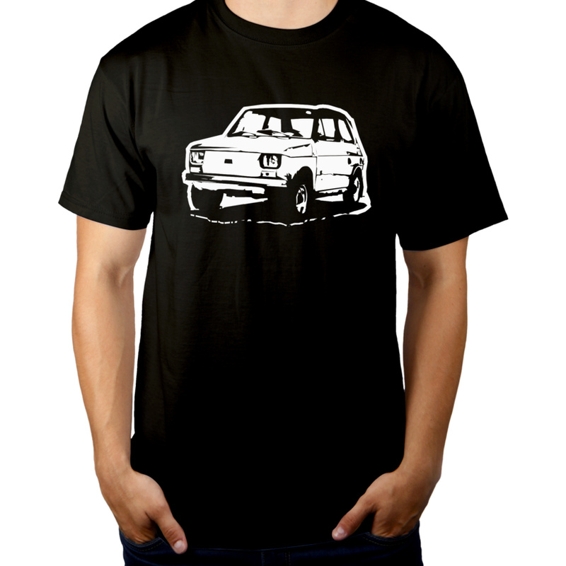 Samochód 126p - Męska Koszulka Czarna