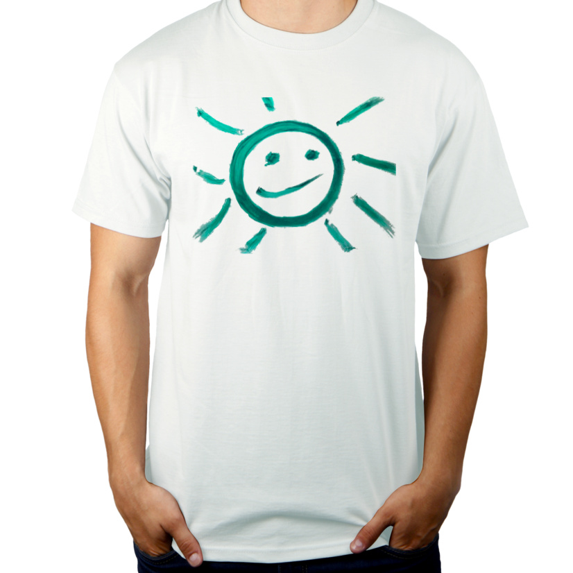 Słoneczko Słońce Sun - Męska Koszulka Biała