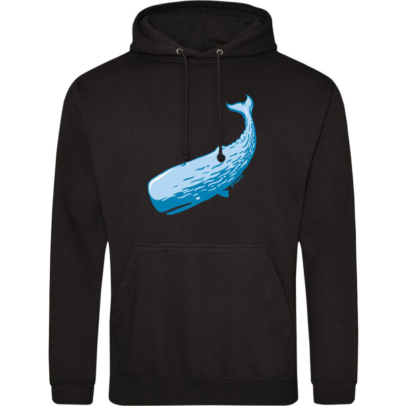 Wieloryb - Męska Bluza z kapturem Czarna