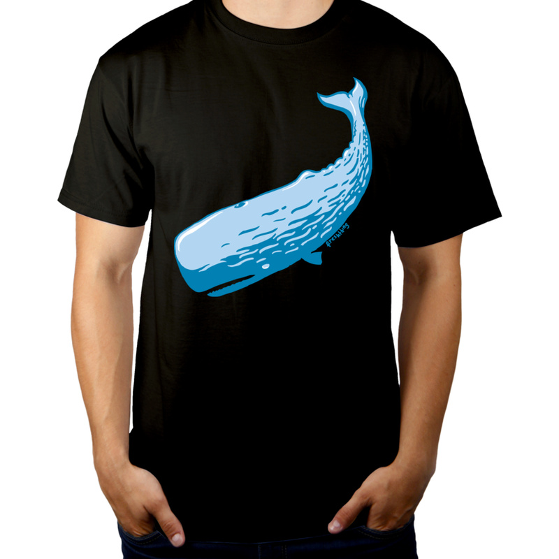 Wieloryb - Męska Koszulka Czarna