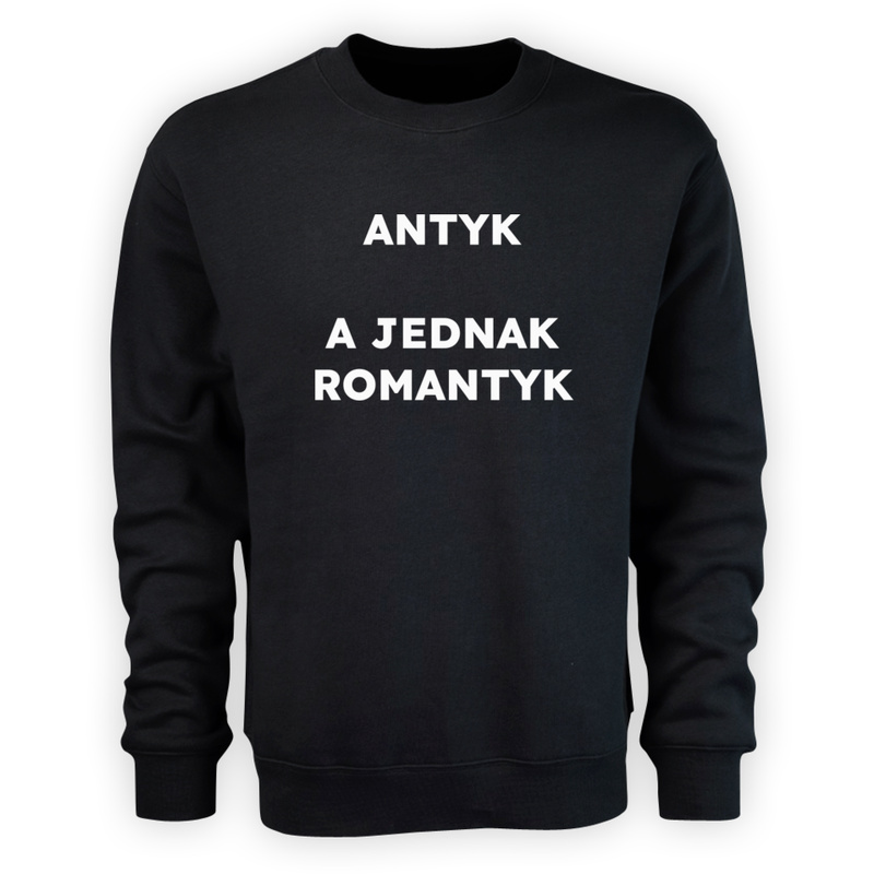 ANTYK A JEDNAK ROMANTYK  - Męska Bluza Czarna