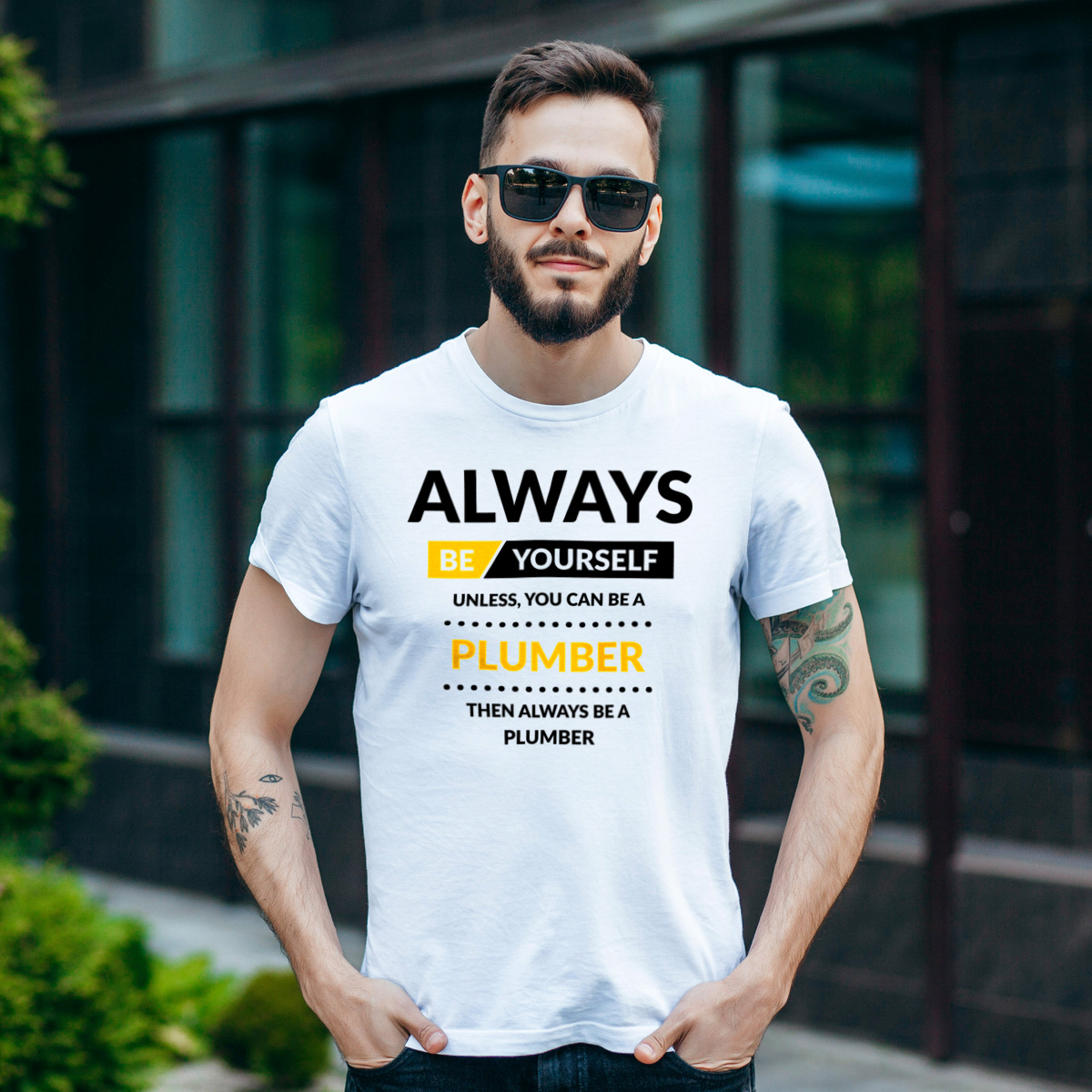Always Be Plumber - Męska Koszulka Biała