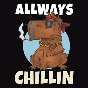 Always Chillin Kapibara - Męska Bluza z kapturem Czarna