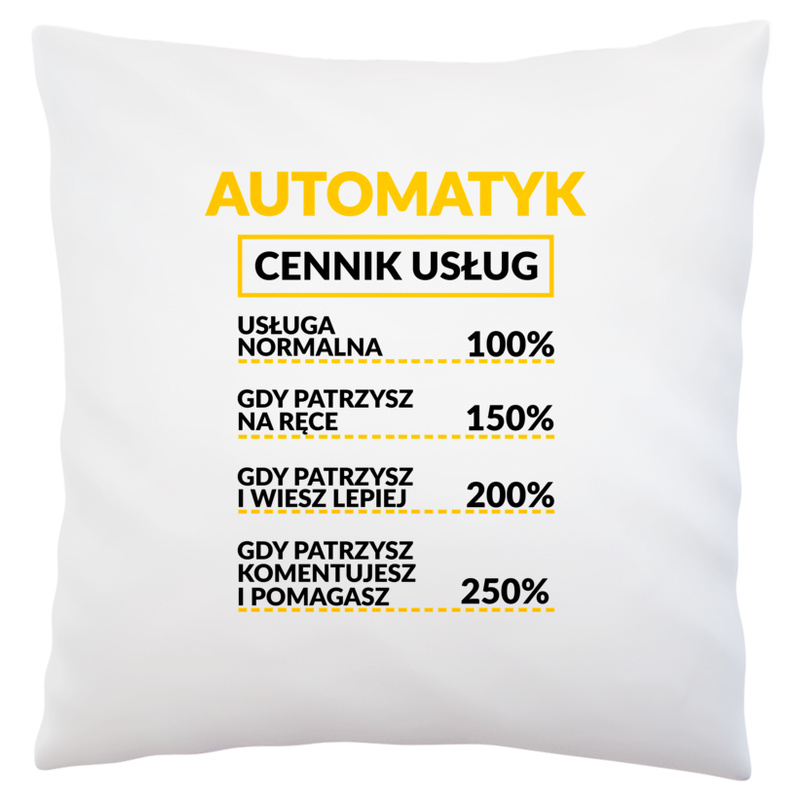 Automatyk - Cennik Usług - Poduszka Biała