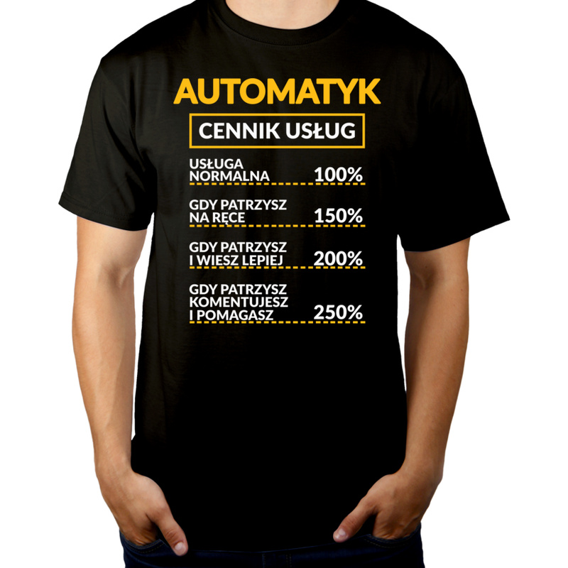 Automatyk - Cennik Usług - Męska Koszulka Czarna