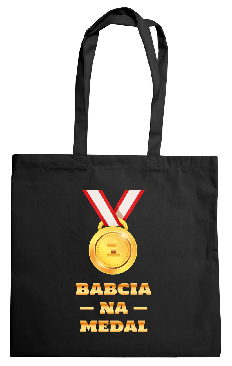 Babcia Na Medal - Torba Na Zakupy Czarna