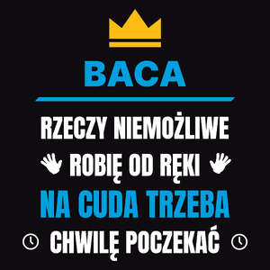 Baca Rzeczy Niemożliwe Robię Od Ręki - Męska Koszulka Czarna