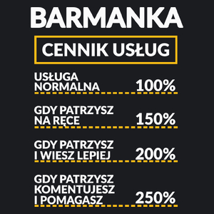 Barmanka - Cennik Usług - Damska Koszulka Czarna