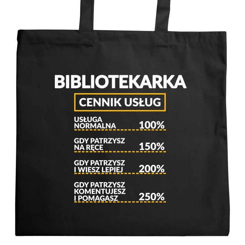 Bibliotekarka - Cennik Usług - Torba Na Zakupy Czarna