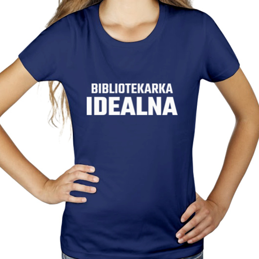 Bibliotekarka Idealna - Damska Koszulka Granatowa