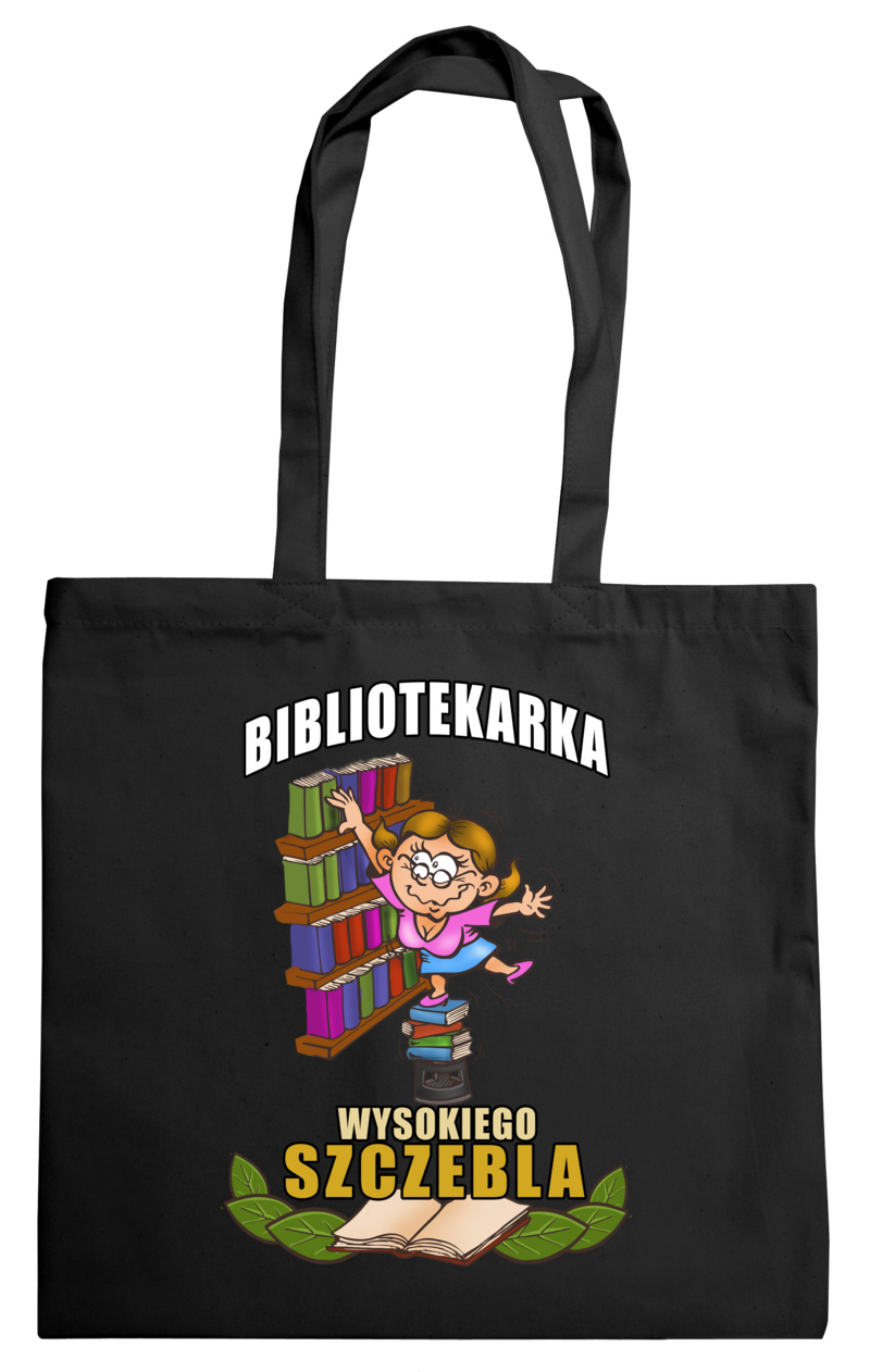 Bibliotekarka Wysokiego Szczebla - Torba Na Zakupy Czarna