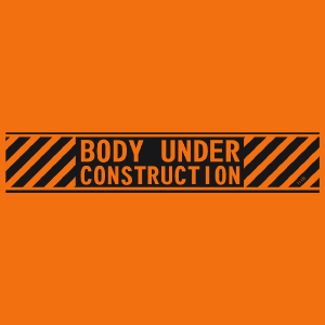 Body Under Construction - Damska Koszulka Pomarańczowa