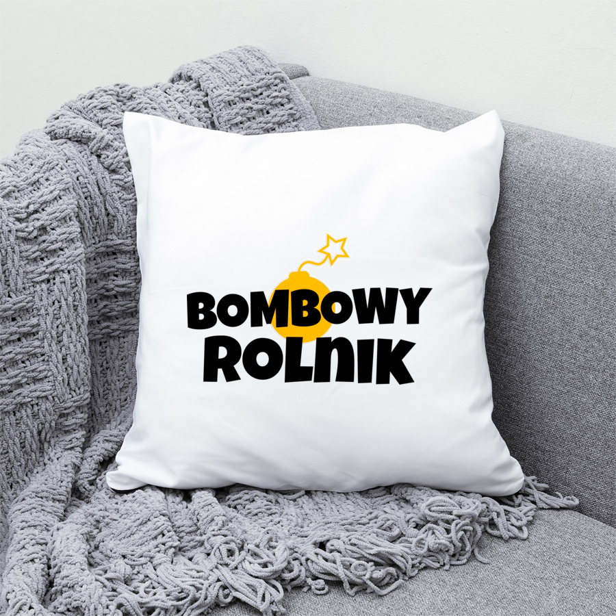 Bombowy Rolnik - Poduszka Biała