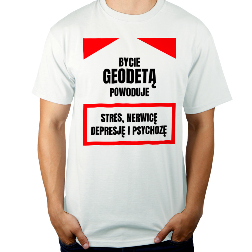 Bycie Geodetą - Męska Koszulka Biała