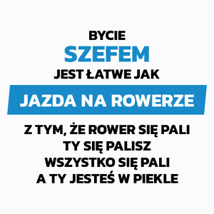 Bycie Szefem Jest Jak Jazda Na Rowerze - Poduszka Biała