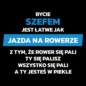 Bycie Szefem Jest Jak Jazda Na Rowerze - Torba Na Zakupy Czarna