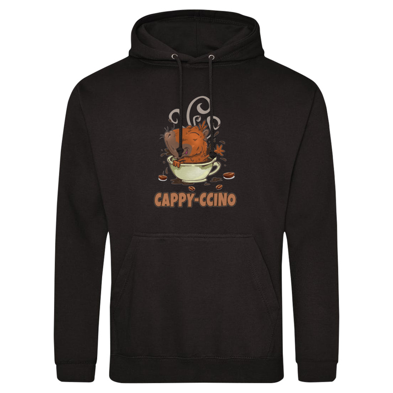 Cappyccino kapibara capybara kawa - Męska Bluza z kapturem Czarna
