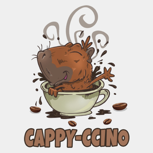 Cappyccino kapibara capybara kawa - Męska Koszulka Biała