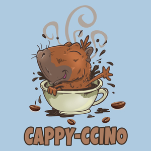 Cappyccino kapibara capybara kawa - Męska Koszulka Błękitna