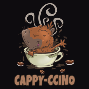 Cappyccino kapibara capybara kawa - Męska Koszulka Czarna