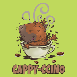 Cappyccino kapibara capybara kawa - Męska Koszulka Jasno Zielona