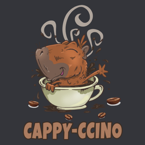 Cappyccino kapibara capybara kawa - Męska Koszulka Szara