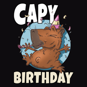 Capy Birthday Kapibara - Męska Bluza Czarna