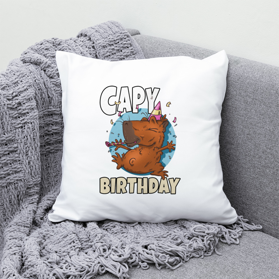 Capy Birthday Kapibara - Poduszka Biała