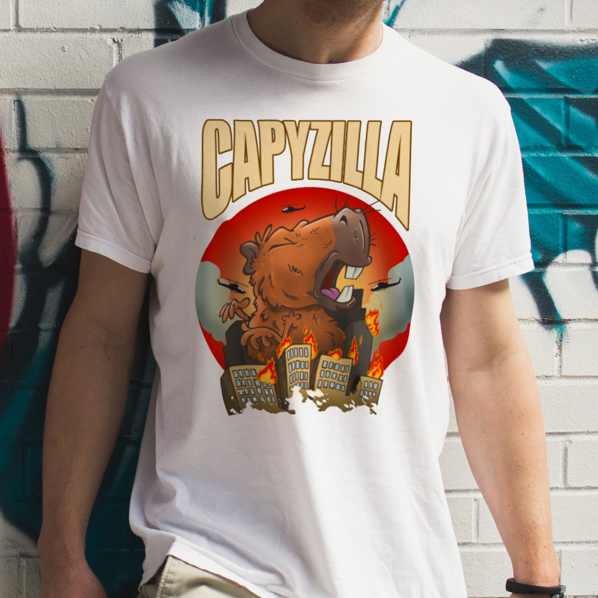 Capyzilla kapibara capybara - Męska Koszulka Biała