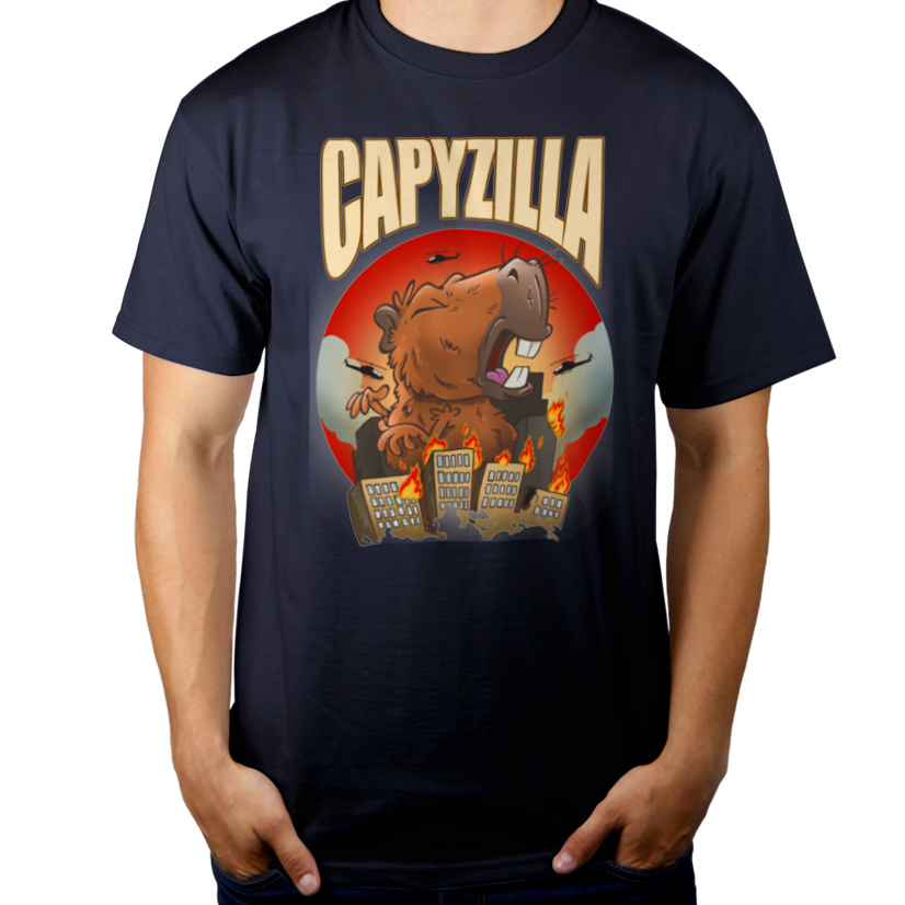 Capyzilla kapibara capybara - Męska Koszulka Ciemnogranatowa