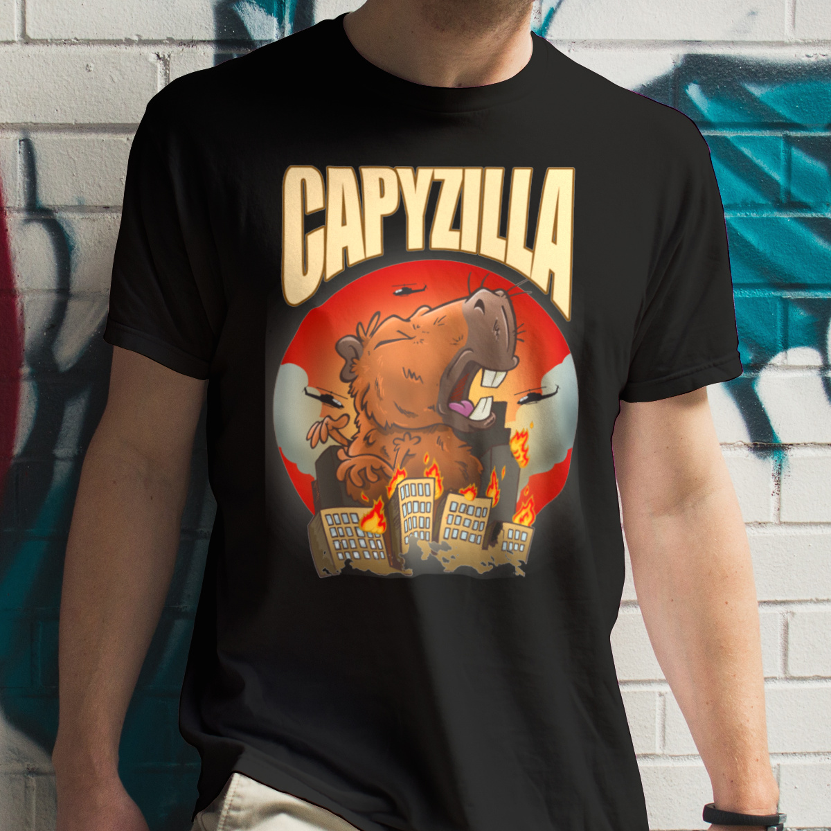 Capyzilla kapibara capybara - Męska Koszulka Czarna