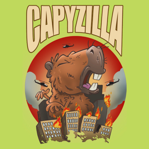 Capyzilla kapibara capybara - Męska Koszulka Jasno Zielona