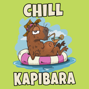 Chill Kapibara - Męska Koszulka Jasno Zielona