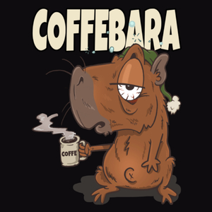 Coffebara kawa kapibara - Męska Bluza Czarna