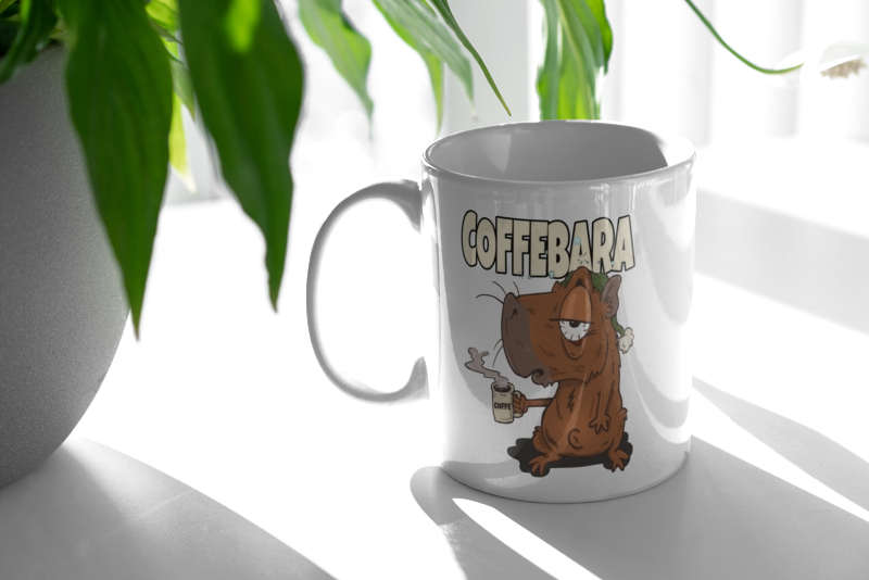 Coffebara kawa kapibara - Kubek Biały
