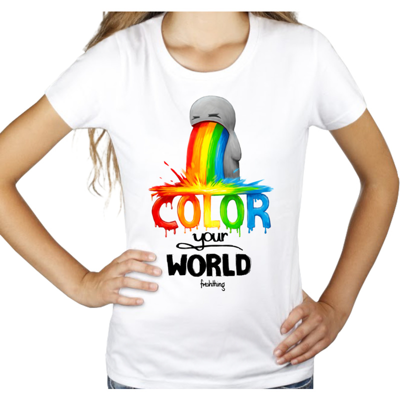 Color Your World - Damska Koszulka Biała