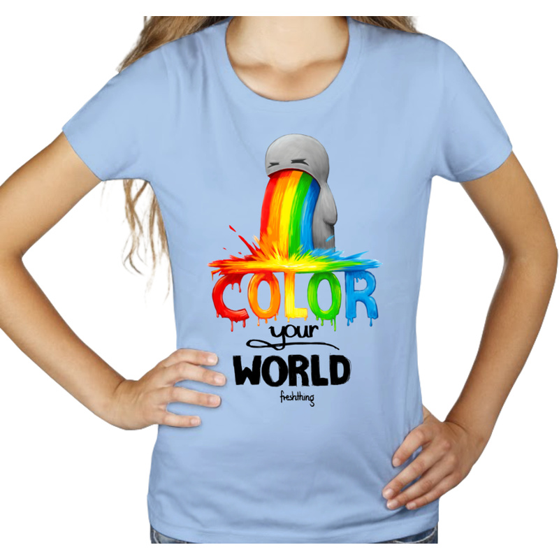 Color Your World - Damska Koszulka Błękitna