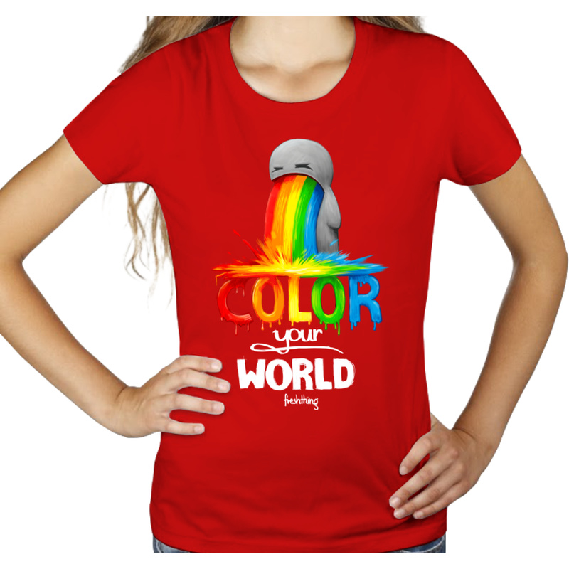 Color Your World - Damska Koszulka Czerwona