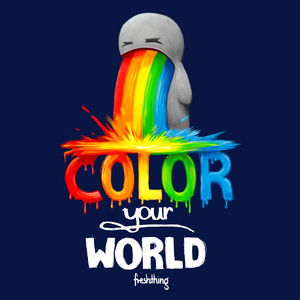 Color Your World - Damska Koszulka Granatowa