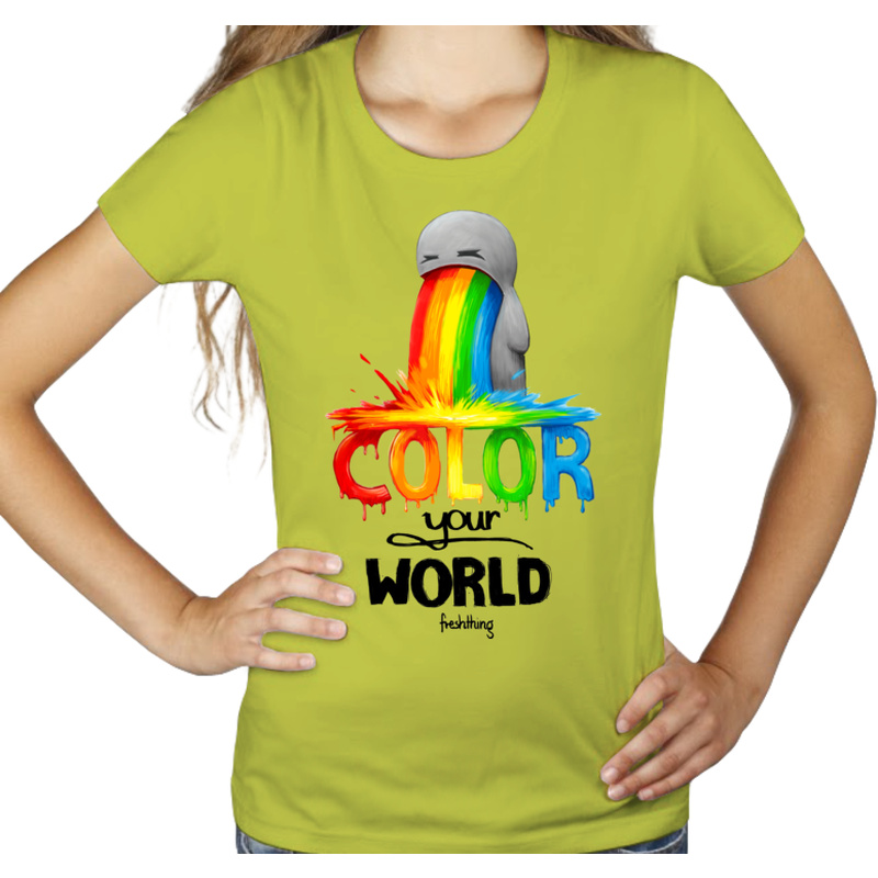 Color Your World - Damska Koszulka Jasno Zielona