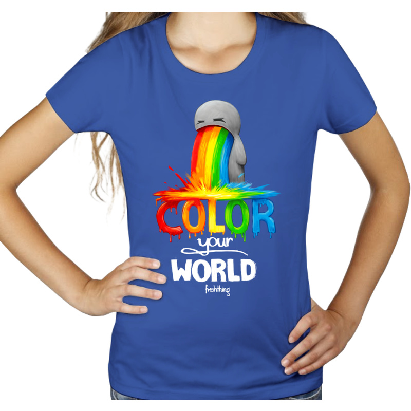 Color Your World - Damska Koszulka Niebieska