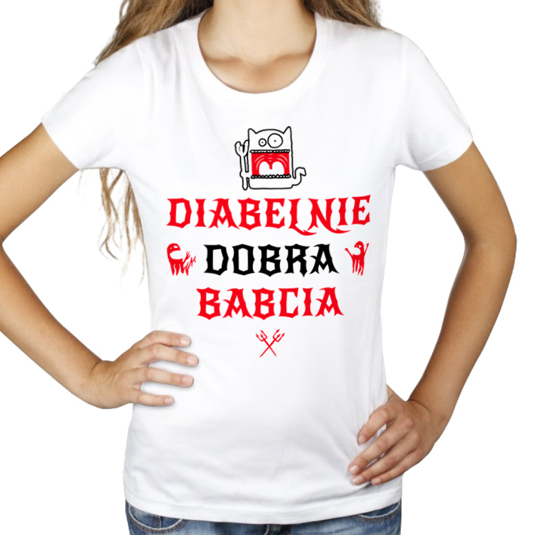Diabelnie Dobra Babcia - Damska Koszulka Biała