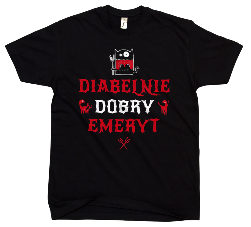 Diabelnie Dobry Emeryt - Męska Koszulka Czarna