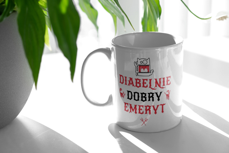 Diabelnie Dobry Emeryt - Kubek Biały