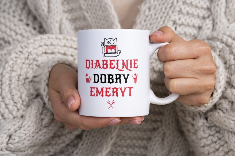 Diabelnie Dobry Emeryt - Kubek Biały