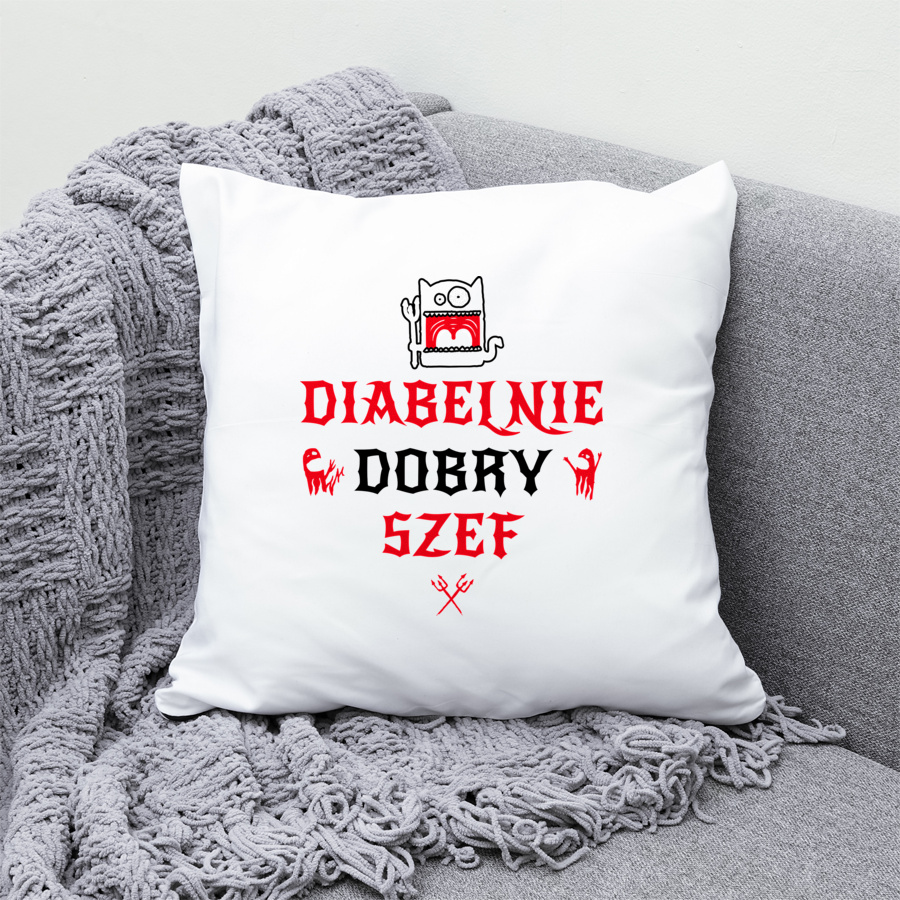 Diabelnie Dobry Szef - Poduszka Biała